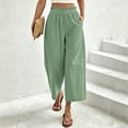 thumbnail image 2 of Sevevn Women's Cropped Casual Wide Leg Palazzo Pants Elastic Waisted Flowy Trousers with Pockets, 2 of 8