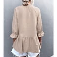 thumbnail image 4 of Blusa holgada cómoda Ormromra para el hogar y la oficina escote en V color albaricoque XL, 4 of 6