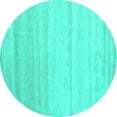thumbnail image 1 of Ahgly Company Indoor Round Solid Turquoise Blue Modern Area Rugs, 5' Round, 1 of 4