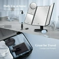 thumbnail image 5 of Makeup Mirror Vanity with Lights, 2X 3X 10X Magnification, Lighted Mirror, Touch Control, Trifold Dual Power Supply, Portable LED Women Gift (Black), 5 of 6