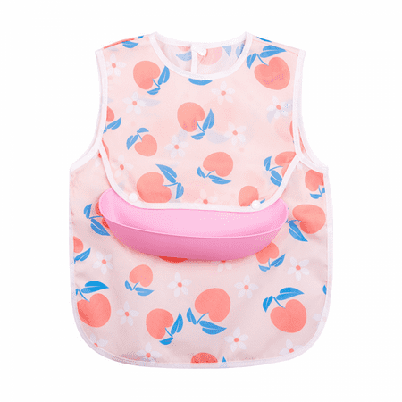 

Wish Children s Detachable Coveralls Baby Meal Bib Waterproof Sleeveless Apron Baby Disposable Meal Pocket --- Cherry（Size 90） S417