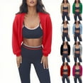 thumbnail image 2 of Women's Bolero Shoulder Shrug Sweaters Long Sleeve Open Front Cropped Cardigan Casual Knitted Outerwear, 2 of 6