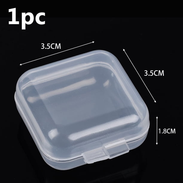 Cajas de almacenamiento transparentes grandes, contenedores con tapas, caja de plástico transparente pequeña para tarjeta bancaria, embalaje de joyería, 9cm de longitud, 5 piezas