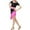 Hot Pink, variant on Girls Dresses for Performance and Outdoor Activities Solid Color Party Dress with Contrast Panels Comfortable Playwear for Spring Summer,7-8 Years