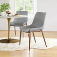 thumbnail image 6 of Magnus Dining Chair Slate Gray & Walnut Dining Chair, Modern Style, Plush and durable faux leather fabric, Plywood, Indoor Dining, 6 of 12