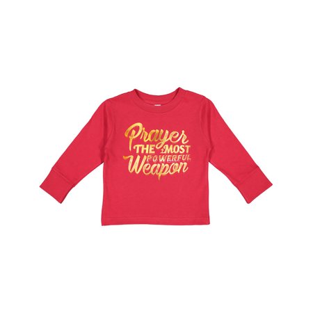 

Inktastic Prayer Power Gold Gift Toddler Boy or Toddler Girl Long Sleeve T-Shirt