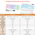 thumbnail image 2 of Wagpak Wireless Keyboard and Mouse Combo RGB Backlit Rechargeable 2.4GHz Quiet 108 Keys Keyboard-Cloud White, 2 of 9