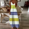 thumbnail image 2 of Arnsht Womens Summer Dress V Neck Outdoor Sleeveless Maxi Dress Womens Boho Waist Retraction Printed Casual Long Dress Yellow S, 2 of 5