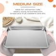 thumbnail image 3 of 12 Pcs Metal Serving Trays for Food,Baking Sheet Pan Stainless Steel Small Nonstick Cookie Sheet Set Quarter Baking Pan,Toaster Oven and Dishwasher Safe(10 x 8 x 1 Inch), 3 of 10