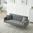 thumbnail image 5 of 71" W Teddy Convertible Futon Sofa Bed,Modern Upholstered Loveseat Sofa Couch for Living Room,Small Space,Gray, 5 of 8