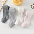 thumbnail image 6 of 2 Pack Baby Toddler Girl's Tights Cable Knit Mesh Leggings Little Girl Seamless Stockings Bows Cotton Pantyhose, S(6-12 Months), White + Light Gray, 6 of 7