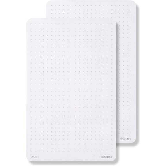 Notsu Dot Grid Small Desk Notepad 2 Pack | Minimalist Dotted Memo Note Pads with Premium Thick Paper, 3.9" x 6.3"