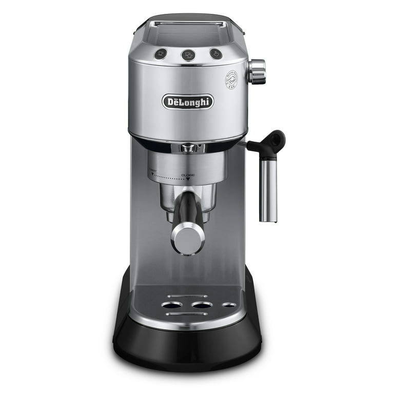 Delonghi EC-685 DEDICA 15-Bar Pump Espresso Machine Coffee Maker Black,  Silver & Red (220V)