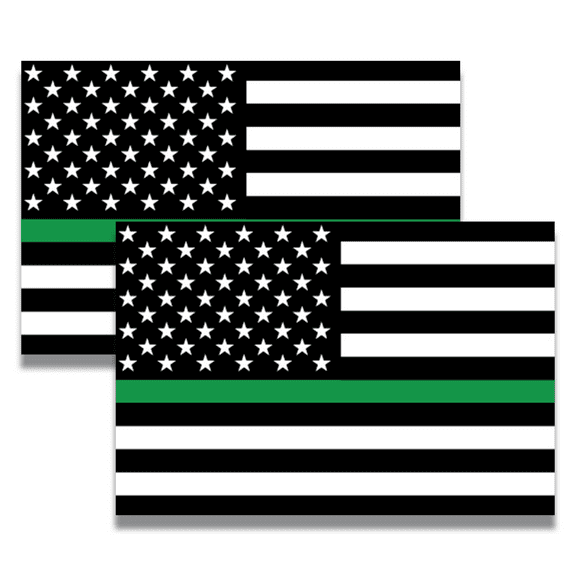Thin Green Line American Flag Magnets, 2 Pack, 4x6 Decals Heavy Duty for Car Truck SUV - In Support of Our Feds, Border Patrol Agents and Rangers …