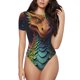 thumbnail image 1 of Balery Whimsical Dragon Color Cool Body de cuello redondo de manga corta para mujer Tops de manga corta Tops básicos-Large, 1 of 7