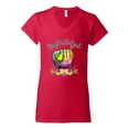 thumbnail image 2 of Wild Bobby, Colorful Softball Girl, Sports, Women Standard V-Neck Tee, Red, X-Large, 2 of 5