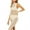Beige, variant on Womens Sexy Cover Ups Crochet Dress Sleeveless Crew Neck Hollow Out Beach Cover Up Side Slit Knit Midi Dresses