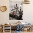 thumbnail image 2 of Black and White Tapestry, London Theme Tower Bridge in the Famous City Urban Life Scenery Europe, Wall Hanging for Bedroom Living Room Dorm Decor, 40W X 60L Inches, Taupe Grey Red, by Ambesonne, 2 of 5