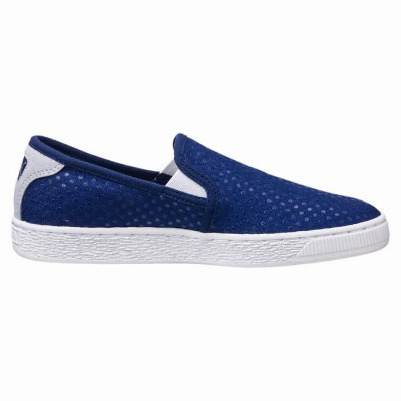 basket denim slip on women's sneakers