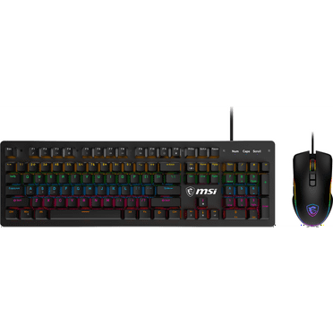 MSI FORGE GK300 COMBO - BLUE SWITCHES Gaming Keyboard & Gaming Mouse, Anti-Ghosting, Ergonomic Keycaps, 9-Mode RGB, up to 7,200 DPI, Black