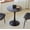 Black, variant on CZMDZH Round Dining Table, 31.5" Circle Tulip Table with Thickened Tabletop & Metal Pedestal, Mid Century Modern Bistro Table for Kitchen, Small Places, Living Room, Cafe (White)