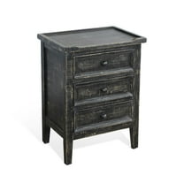 Sunny Designs Marina Black Sand Wood End Table