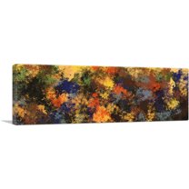 ARTCANVAS Orange Yellow Black Blue Panoramic Canvas Art Print - Size: 60" x 20" (1.50" Deep)