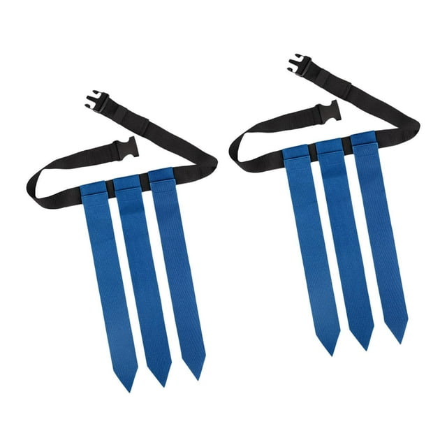2x Cinturón de fútbol de bandera ajustable Cinturón de rugby Banderas de entrenamiento Banderas multifunción con banderas Juego de fútbol de bandera Azul