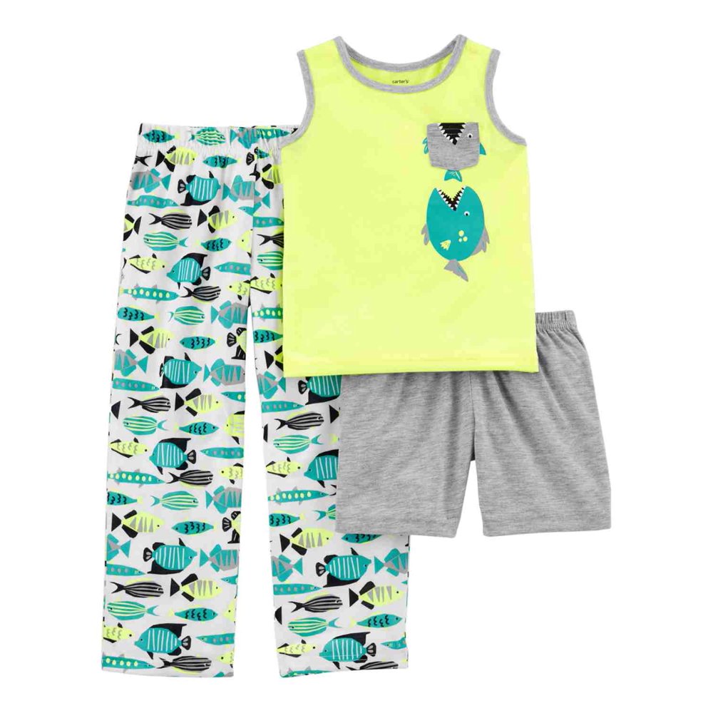 Carter's Carters Infant & Toddler Boys 3pc Fish Pajamas Tank Shorts