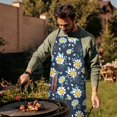 thumbnail image 4 of Daisy Flower Pattern Apron-Garden Aprons for Women with Pockets-Cotton Linen Waterproof Kitchen Cooking Gardening Aprons Adjustable for Kitchen,Cooking,BBQ and Salon 33x27 Inch, 4 of 7