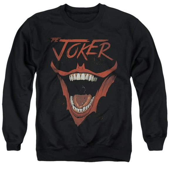 Batman Joker Bat Laugh Adult Crewneck Sweatshirt Black