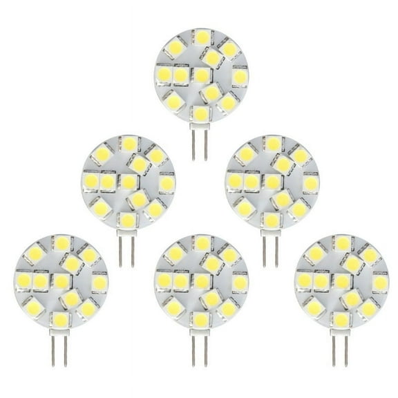 12V G4 LED Bulbs Cool White Energy Efficient Replacement Pack of 6 for Caravan Yacht