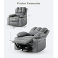 thumbnail image 3 of 22'' Oversized Massage Recliner Chair w/ Heat, 400LB Capacity, Cup Holders & Storage, 3 of 9