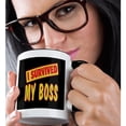 thumbnail image 2 of 3drose, I Survived My Boss Survial Pride and Humor Design, 11oz Two-tone Black Mug, 2 of 6