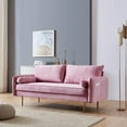 thumbnail image 5 of Wulawindy Velvet Fabric sofa with pocket-71‘’pink, 5 of 6