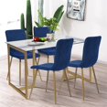 thumbnail image 2 of Pemberly Row Chaises de Salle à Manger en Tissu 18.9" en Bleu (Lot de 4), 2 of 9