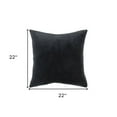 thumbnail image 5 of Black Solid Reversible Cotton Velvet Throw Pillow, 5 of 8