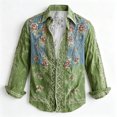 thumbnail image 4 of Mens Boho Hawaiian Hippie Patterned Shirt Retro Casual Button Down Top Vacation Holiday Resort Outfit Blouse, 4 of 5
