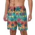 thumbnail image 1 of Balery Hawaii Palms Bañador para hombre, shorts de playa de secado rápido con entrepierna y forro de compresión-3X-Large, 1 of 6