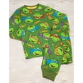 thumbnail image 2 of Teenage Mutant Ninja Turtles Boys Green Short Sleeve Long Leg Pyjama Set, 2 of 6