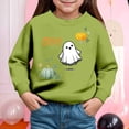thumbnail image 2 of Ccpelsie Girls Oversized Sweatshirt Long Sleeve Crewneck Kids Lightweight Cute Pullover Tops(Green,5Y), 2 of 4
