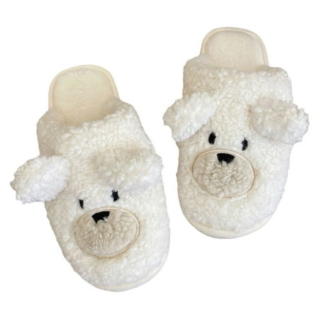 

Winter Slippers Bear Plush: Cartoon Slip-on Slippers House Shoes for Men Women