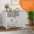 thumbnail image 3 of Litter Robot Enclosure, Cat Litter Box Furniture with Power Outlet, Cat Litter Box Enclosure Cabinet with Double Doors and open shelf for Litter Robot, 3 of 7