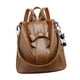 thumbnail image 5 of Mochila para mujer, mochila, portátil, impermeable, a la moda, decoración de lazo, mochila informal Marrón, 5 of 9