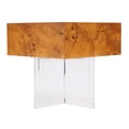 thumbnail image 4 of Corsica 20 in. W Square Wood and Acrylic Side Table - Brown/Clear, 4 of 7