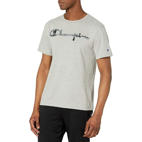 Champion LIFE Mens Vintage Logo Applique Heritage T-ShirtGT19-586332-GRY-2XL