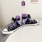 Kuromi Girls Shoes Fashion Sneakers, Flat & Closed Toe Black, 35-42