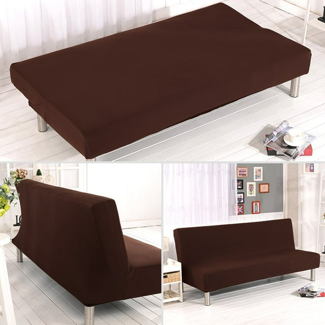 2024 Futon Slipcover Armless Sofa Covers Stretch Sofa Bed Slipcover Protector Elastic (Light Gray Animal)