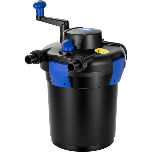 1000GPH Pressurized Biological Pond Bio Filter w/ Built-In UV Lamp for Koi Ponds