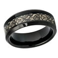thumbnail image 1 of Men's Women's Tungsten Wedding Band Engagement Ring 8mm Black IP Celtic Cut-Out Design Inlay&nbsp;, 1 of 1